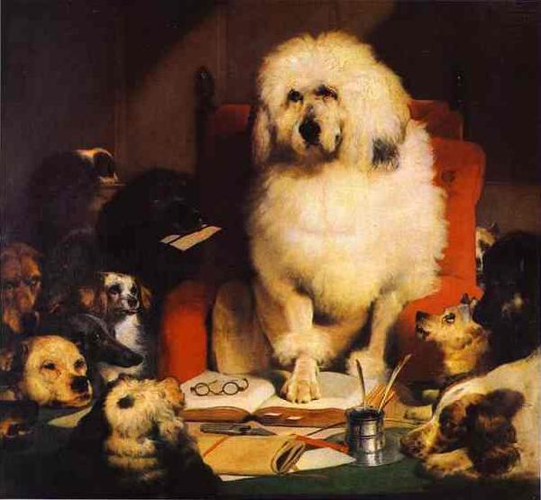 Sir edwin henry landseer,R.A. Laying Down The Law oil painting image